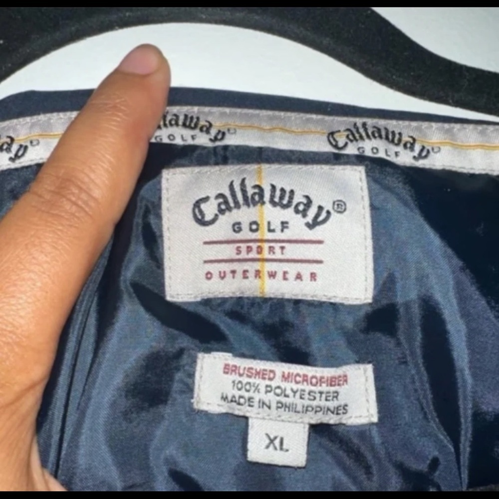Callaway Jacket Mens XL Navy Blue Golf X Series 1/2 Zip Short Sleeve Windbreaker - Picture 2 of 5